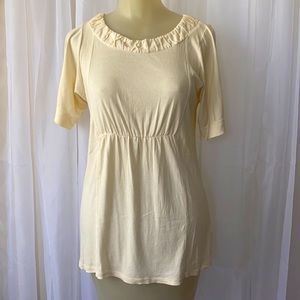 Anthropologie Generra Ruched Scoop Neck Top Sz M